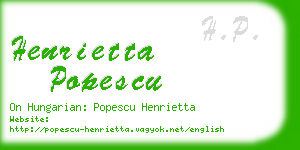 henrietta popescu business card